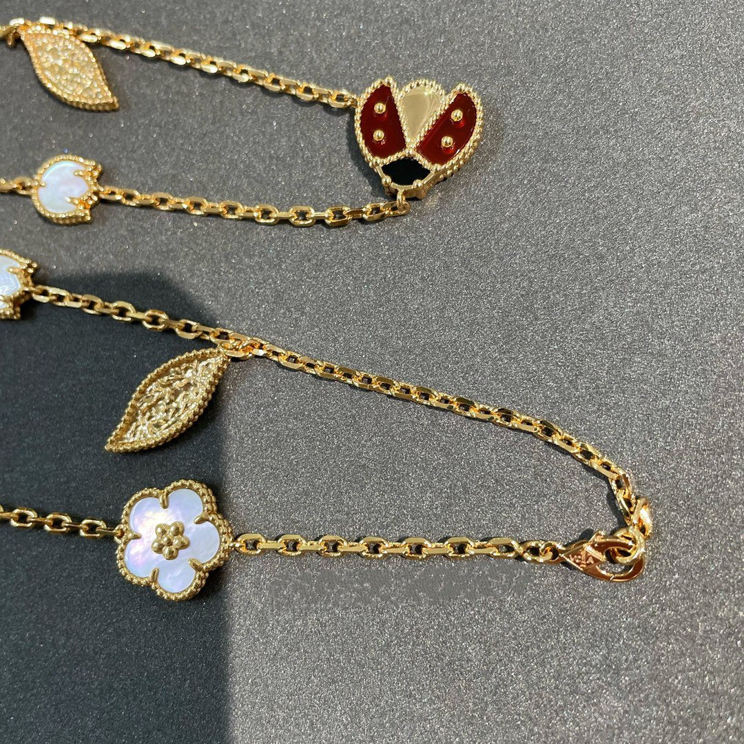 [Panda Jewelry]LUCKY SPRING 15 MOTIFS GOLD NECKLACE