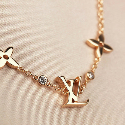[Panda Jewelry]STAR AND SUN 7 MOTIFS GOLD BRACELET