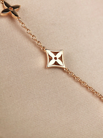 [Panda Jewelry]STAR AND SUN 7 MOTIFS GOLD BRACELET