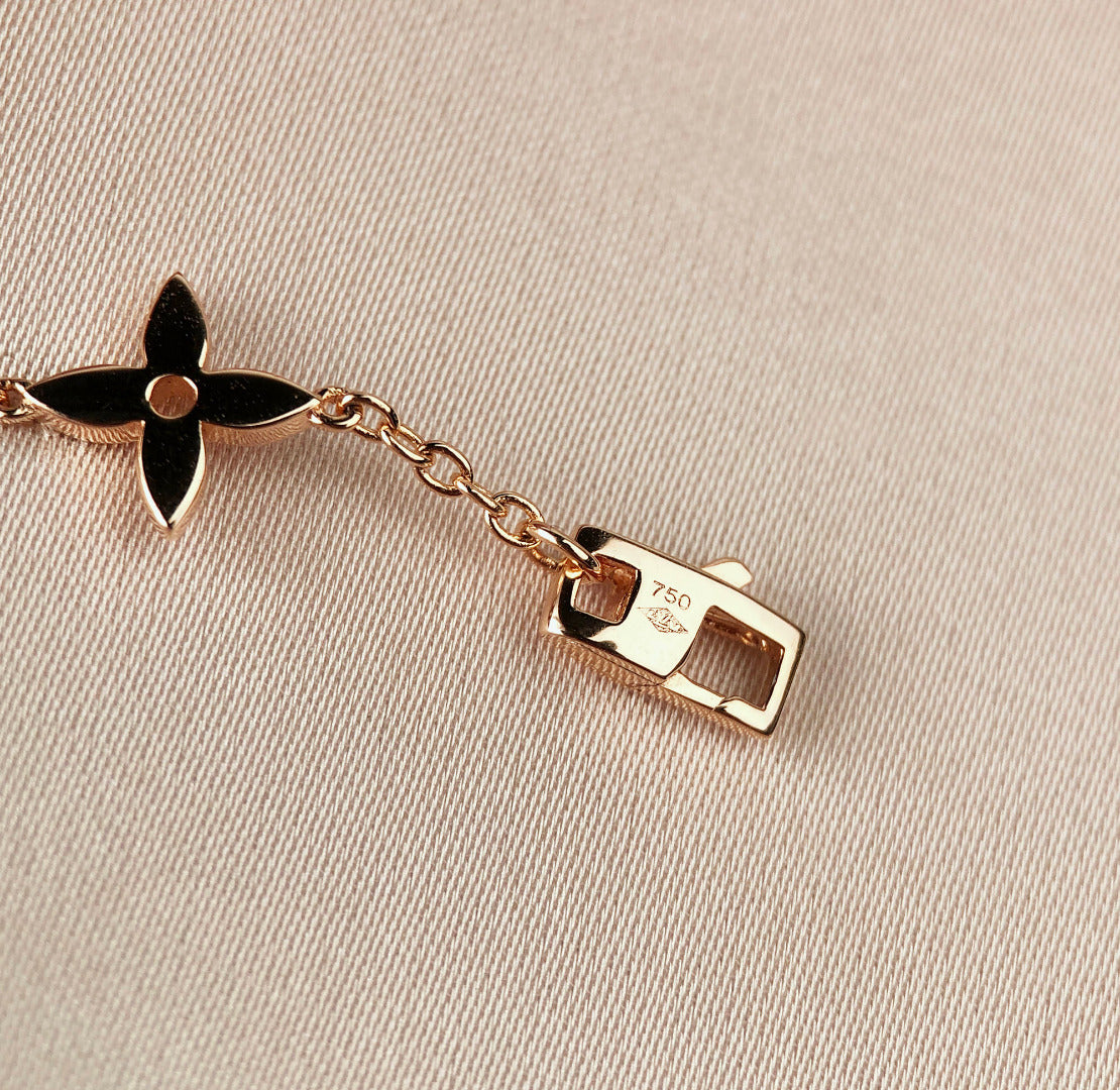 [Panda Jewelry]STAR AND SUN 7 MOTIFS GOLD BRACELET