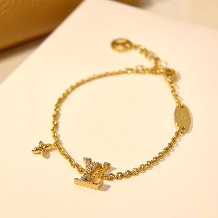 [Panda Jewelry]LOGO STAR MOTIF GOLD BRACELET