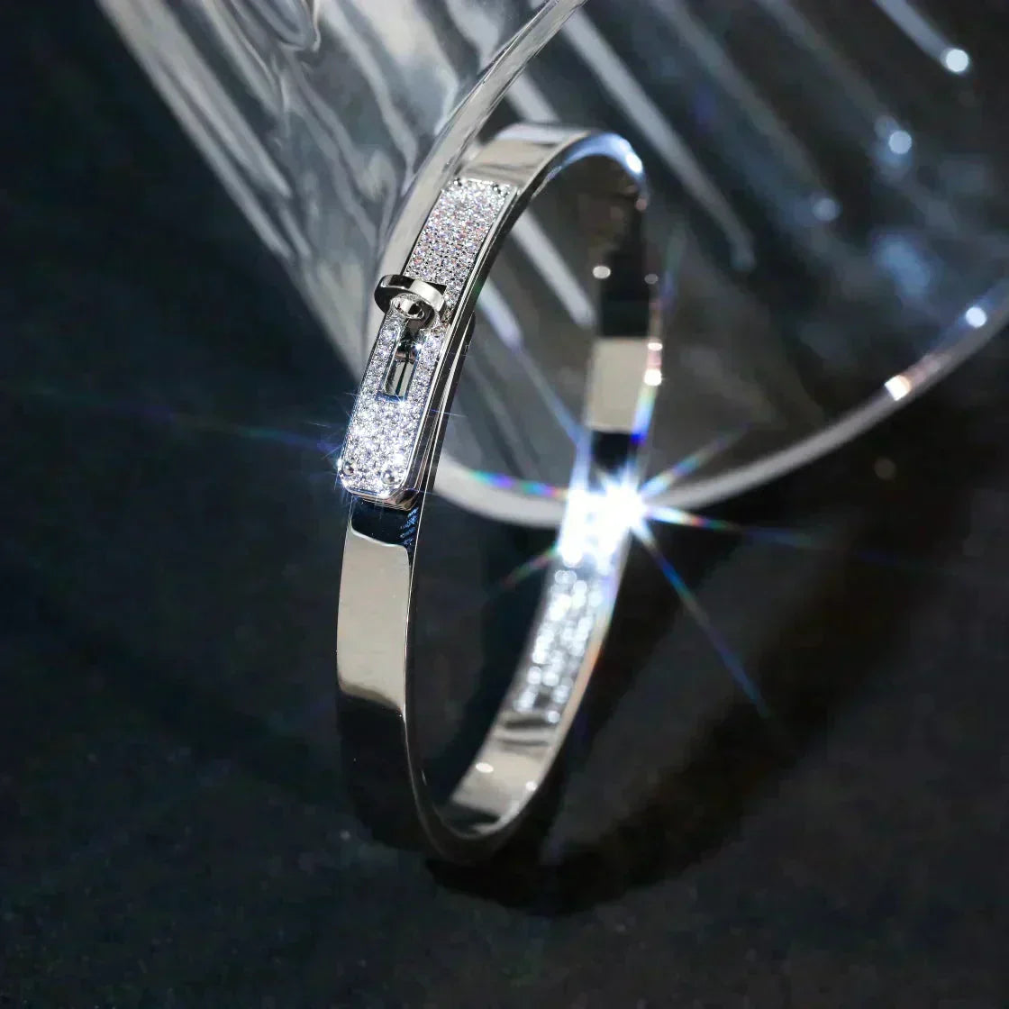 [Panda Jewelry]KELLY SILVER DIAMOND BRACELET