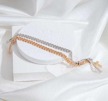 [Panda Jewelry]KELLY CHAIN SILVER DIAMOND BRACELET