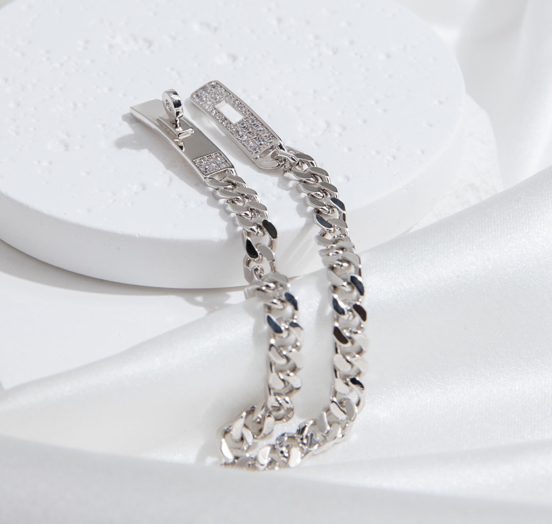 [Panda Jewelry]KELLY CHAIN SILVER DIAMOND BRACELET