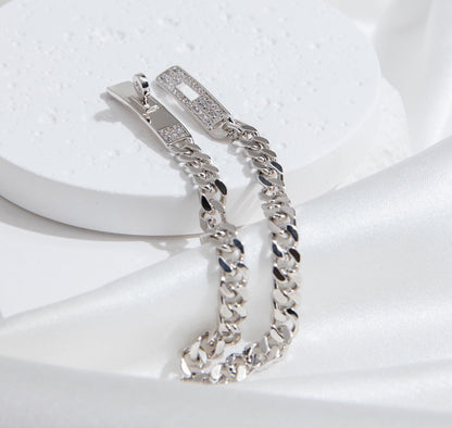 [Panda Jewelry]KELLY CHAIN SILVER DIAMOND BRACELET