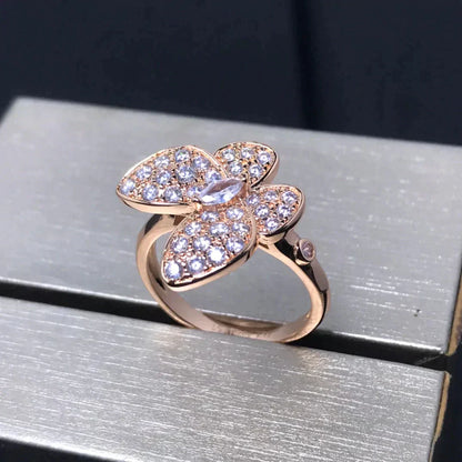 [Panda Jewelry]BUTTERFLY PINK GOLD DIAMOND RING