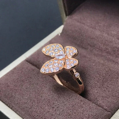 [Panda Jewelry]BUTTERFLY PINK GOLD DIAMOND RING