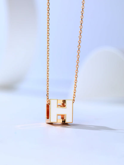 [Panda Jewelry]H CAGE PINK GOLD NECKLACE
