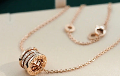 [Panda Jewelry]ZERO 1 PINK GOLD DIAMOND NECKLACE