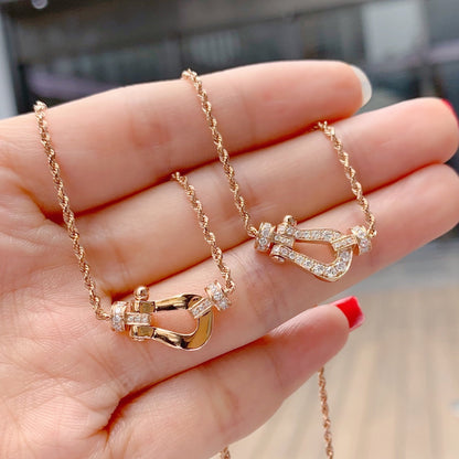 [Panda Jewelry]FORCE 10 PINK GOLD DIAMOND NECKLACE