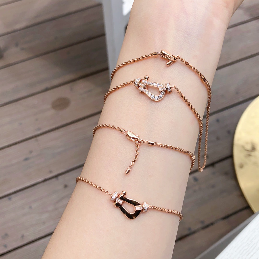 [Panda Jewelry]FORCE 10 PINK GOLD DIAMOND NECKLACE