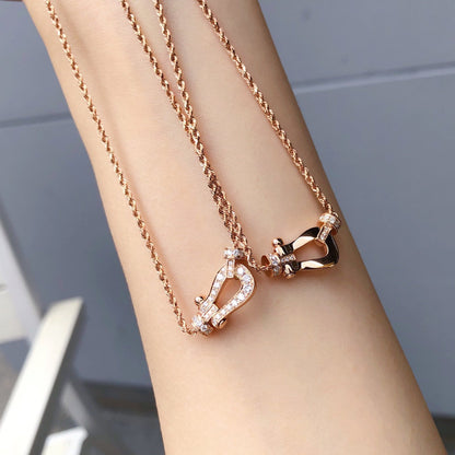 [Panda Jewelry]FORCE 10 PINK GOLD DIAMOND NECKLACE