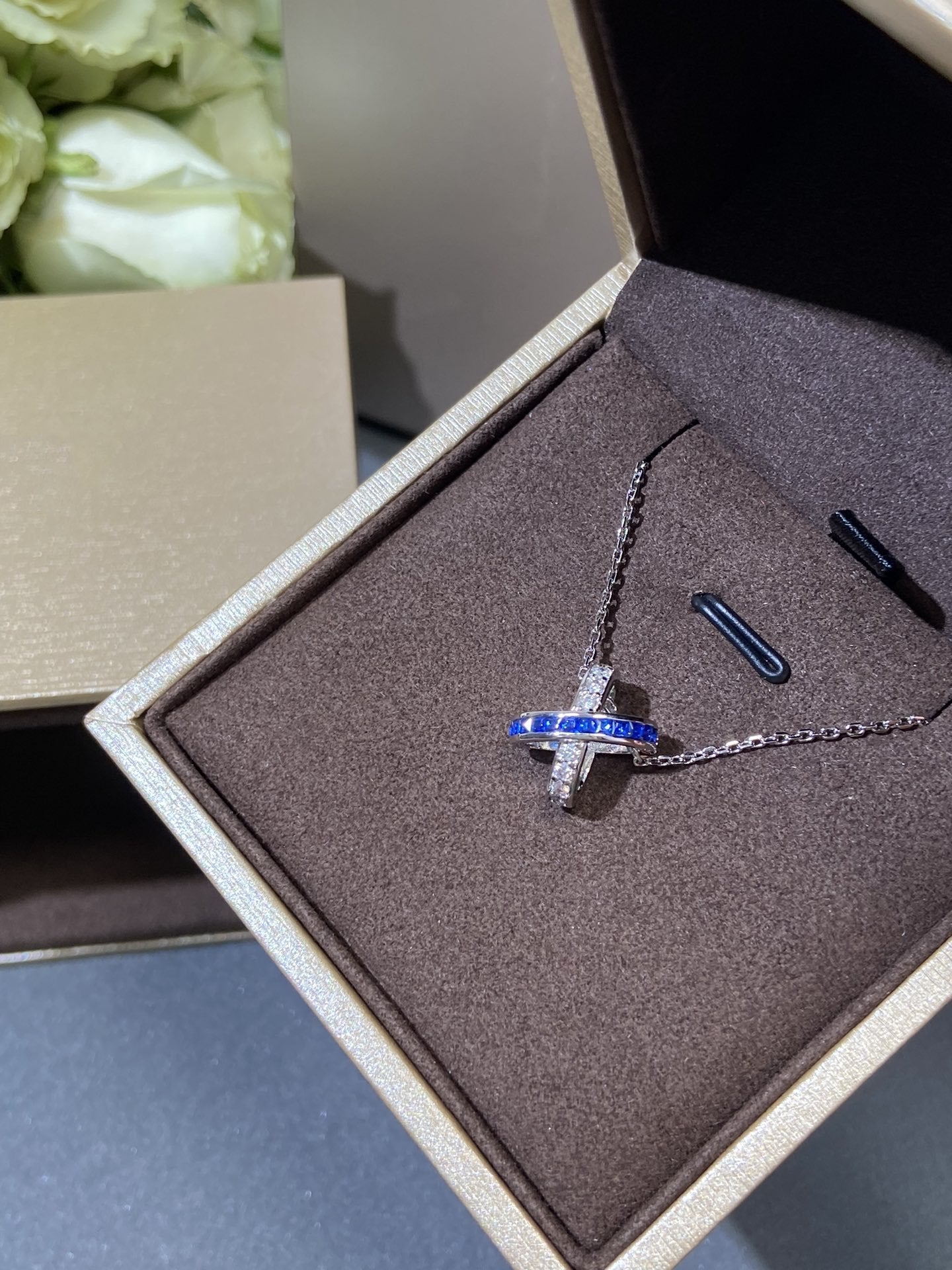 [Panda Jewelry]LIENS DIAMOND SILVER NECKLACE