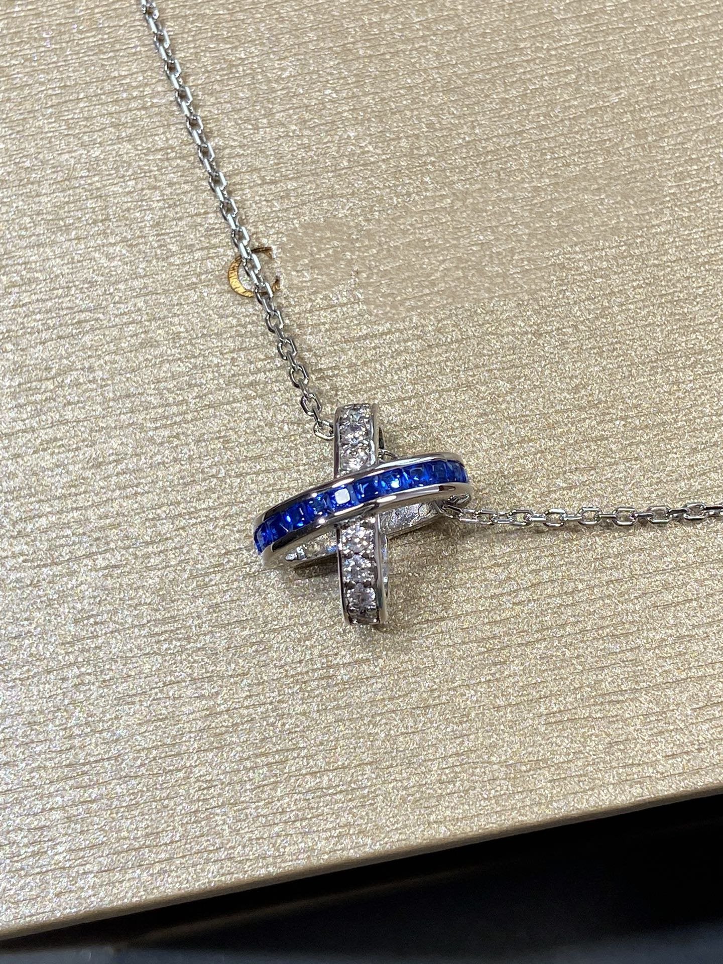 [Panda Jewelry]LIENS DIAMOND SILVER NECKLACE