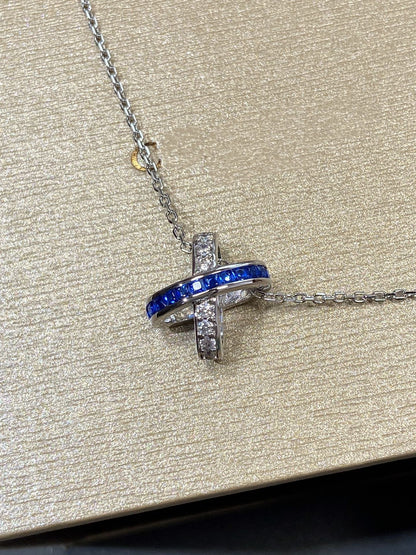 [Panda Jewelry]LIENS DIAMOND SILVER NECKLACE