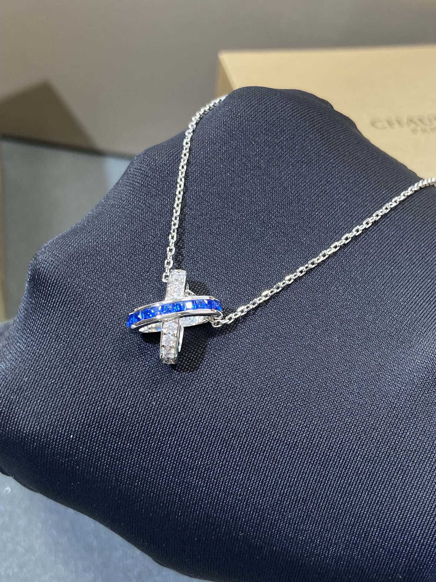 [Panda Jewelry]LIENS DIAMOND SILVER NECKLACE