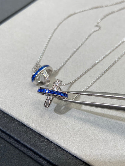 [Panda Jewelry]LIENS DIAMOND SILVER NECKLACE