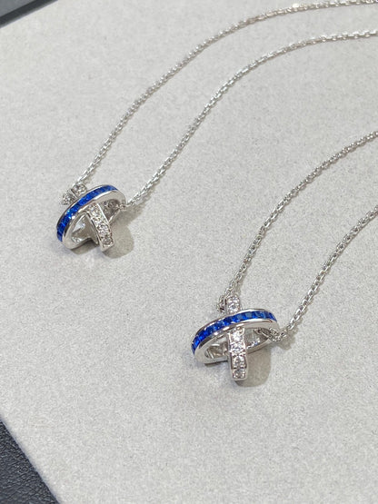 [Panda Jewelry]LIENS DIAMOND SILVER NECKLACE