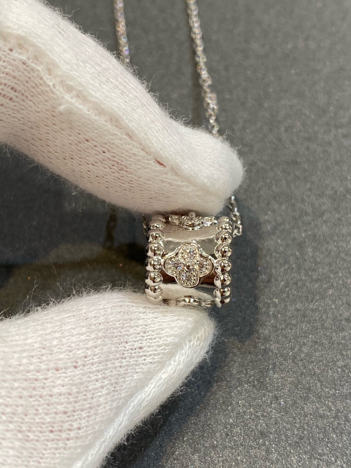 [Panda Jewelry]PERLEE PEDANT SIVLER DIAMOND NECKLACE