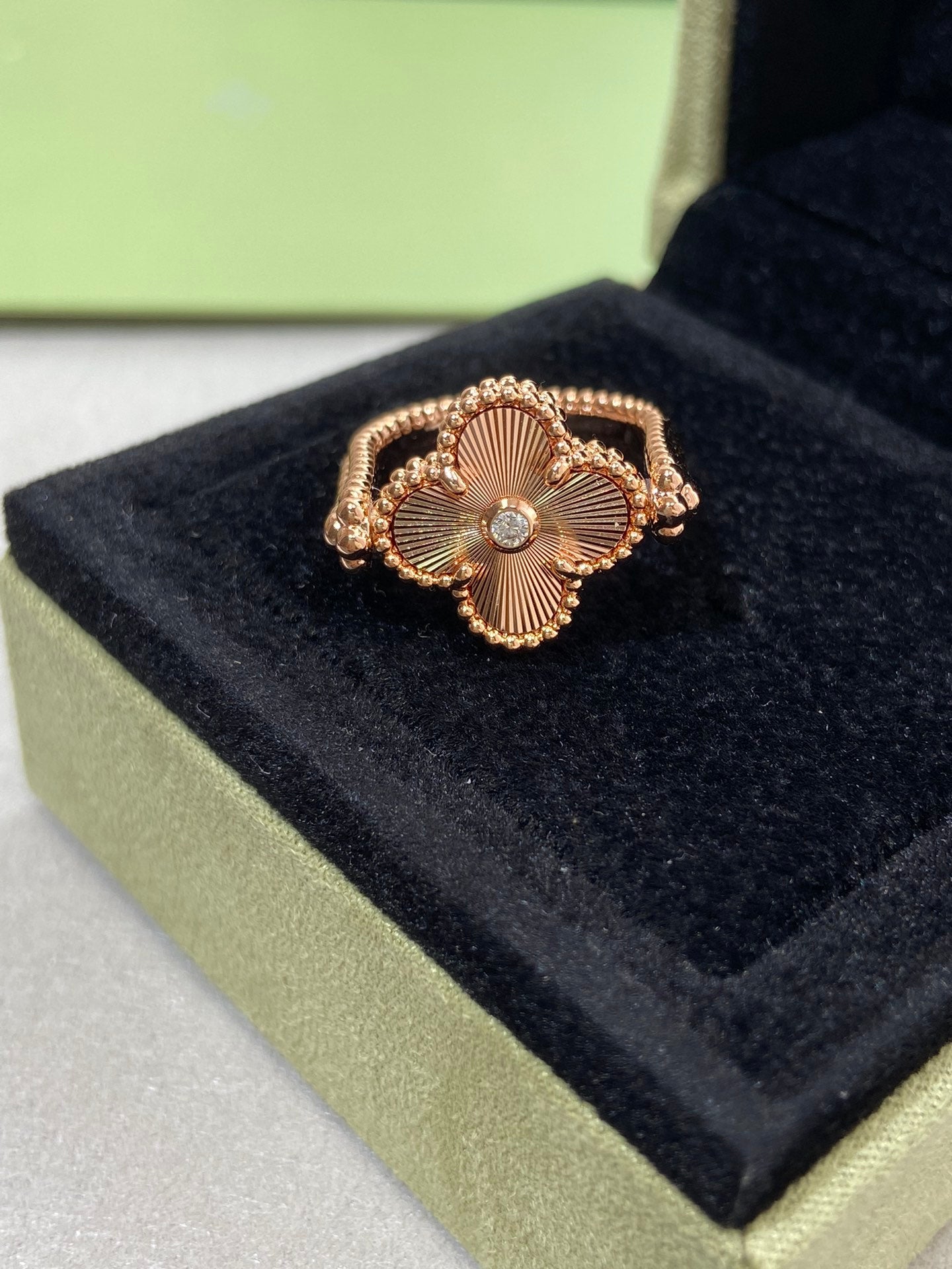 [Panda Jewelry]CLOVER RIVERSIBLE ROSE GOLD RING