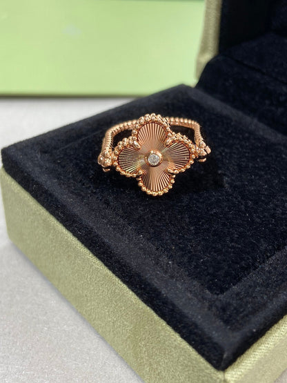 [Panda Jewelry]CLOVER RIVERSIBLE ROSE GOLD RING