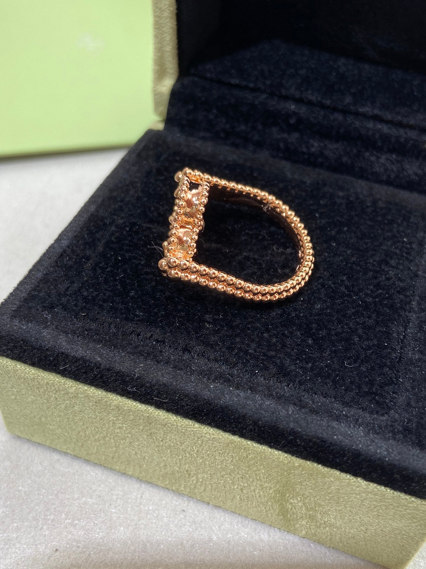[Panda Jewelry]CLOVER RIVERSIBLE ROSE GOLD RING
