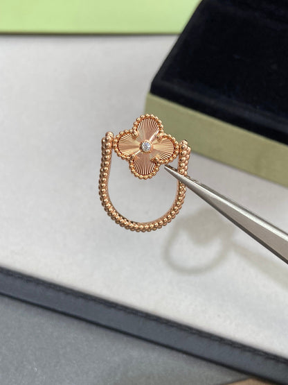[Panda Jewelry]CLOVER RIVERSIBLE ROSE GOLD RING
