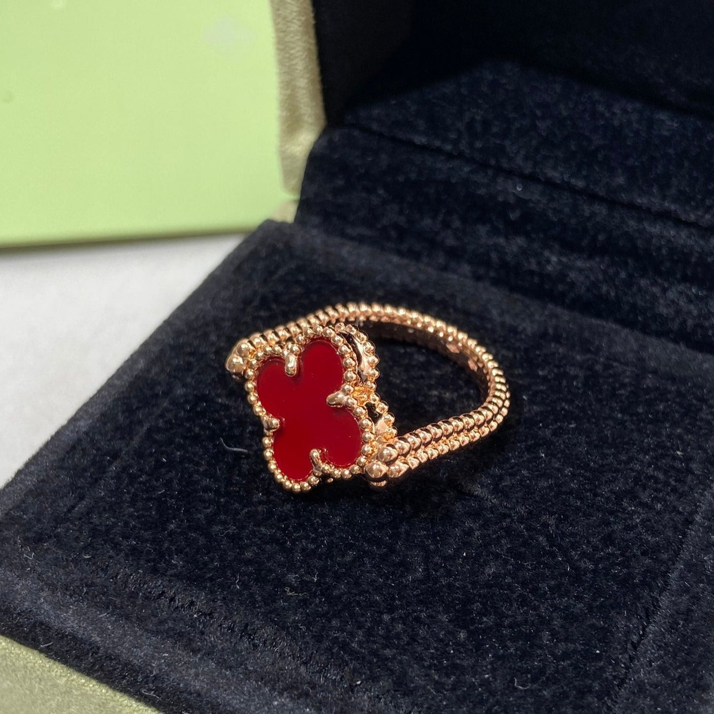 [Panda Jewelry]CLOVER RIVERSIBLE ROSE GOLD RING