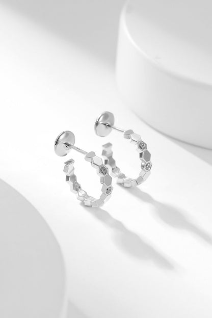 [Panda Jewelry]BEE LOVE DIAMOND HOOP EARRINGS