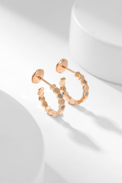 [Panda Jewelry]BEE LOVE DIAMOND HOOP EARRINGS