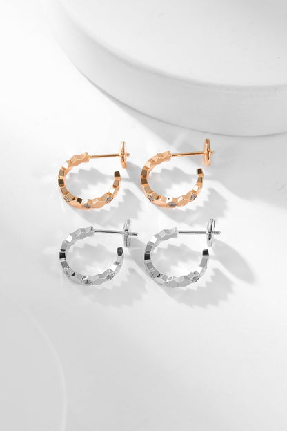 [Panda Jewelry]BEE LOVE DIAMOND HOOP EARRINGS