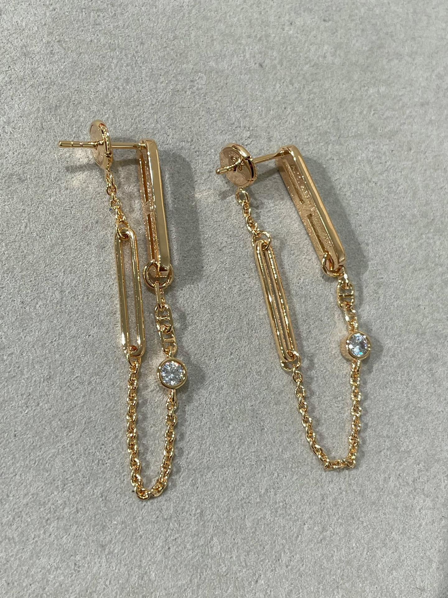 [Panda Jewelry]CHAINE CHAOS DIAMOND DROP EARRINGS