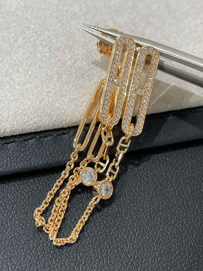 [Panda Jewelry]CHAINE CHAOS DIAMOND DROP EARRINGS