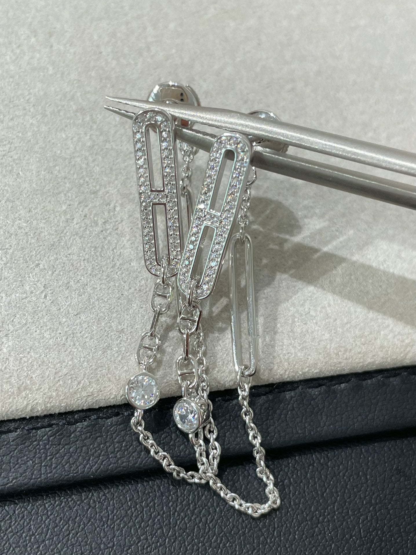 [Panda Jewelry]CHAINE CHAOS DIAMOND DROP EARRINGS