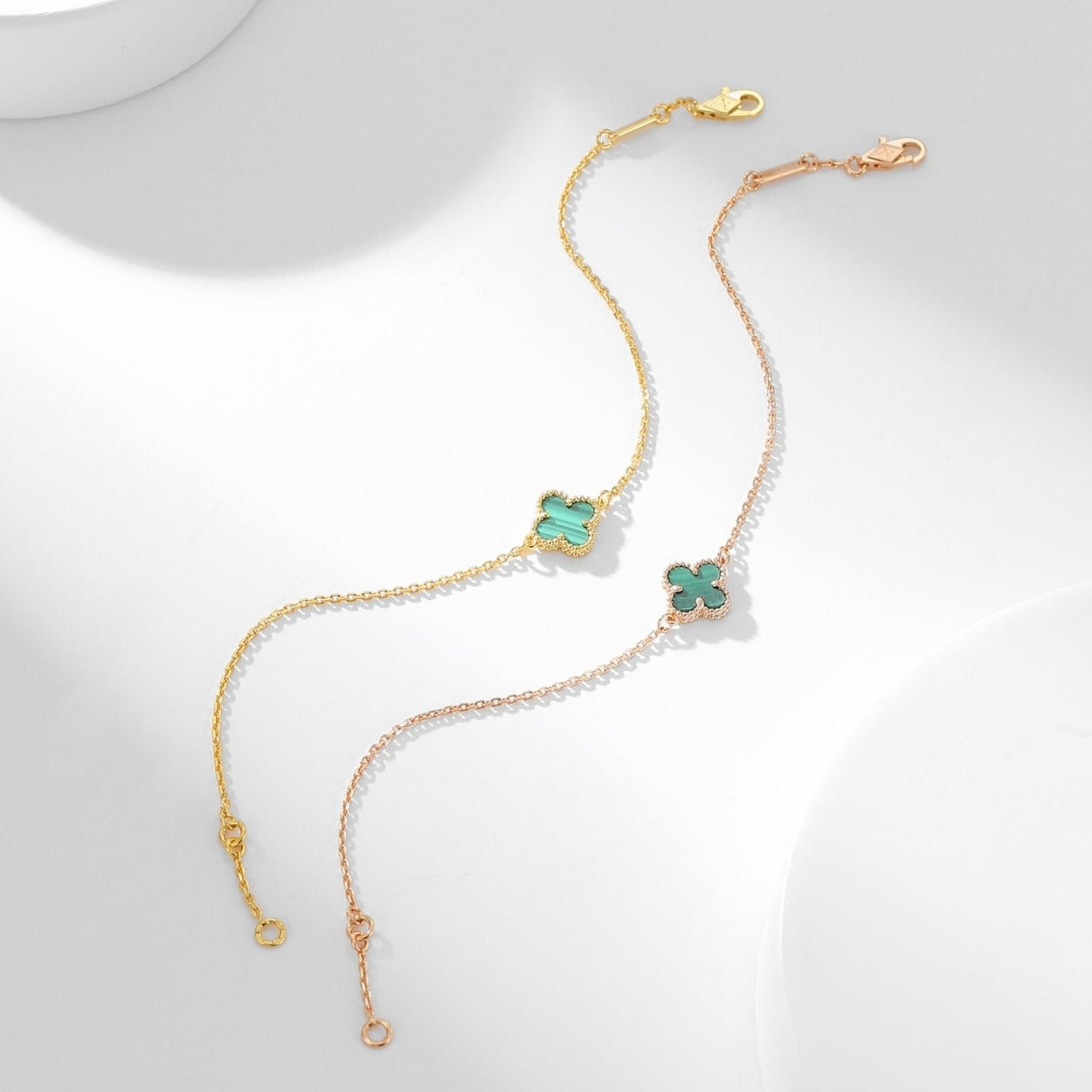 [Panda Jewelry]CLOVER BRACELET MALACHITE 1 MOTIF
