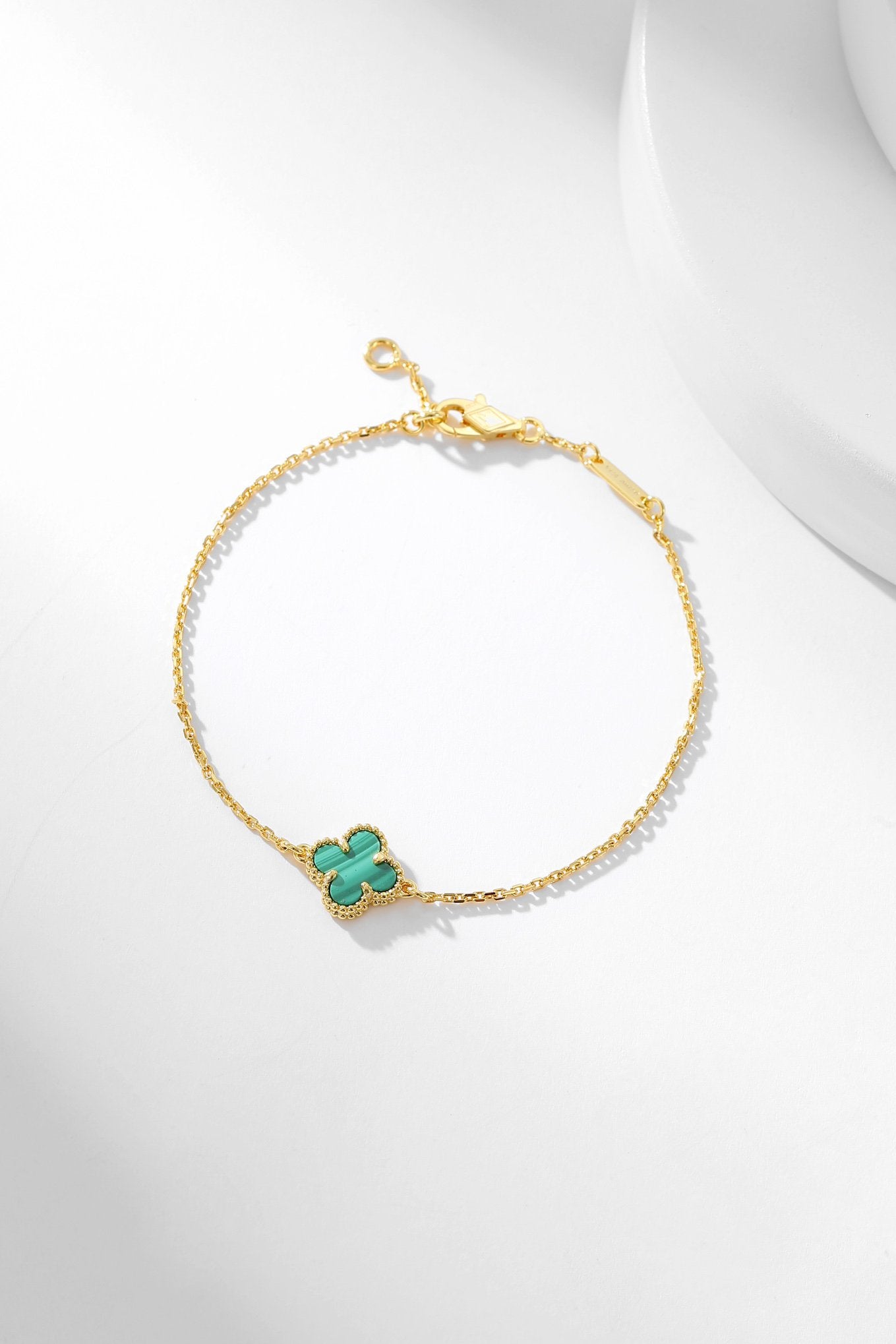 [Panda Jewelry]CLOVER BRACELET MALACHITE 1 MOTIF