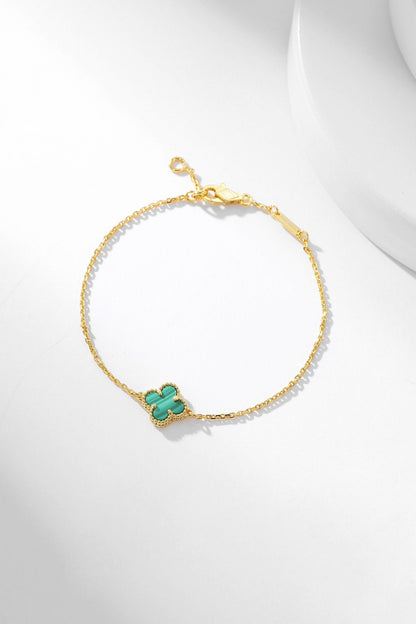 [Panda Jewelry]CLOVER BRACELET MALACHITE 1 MOTIF
