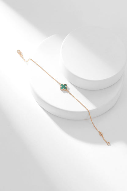 [Panda Jewelry]CLOVER BRACELET MALACHITE 1 MOTIF