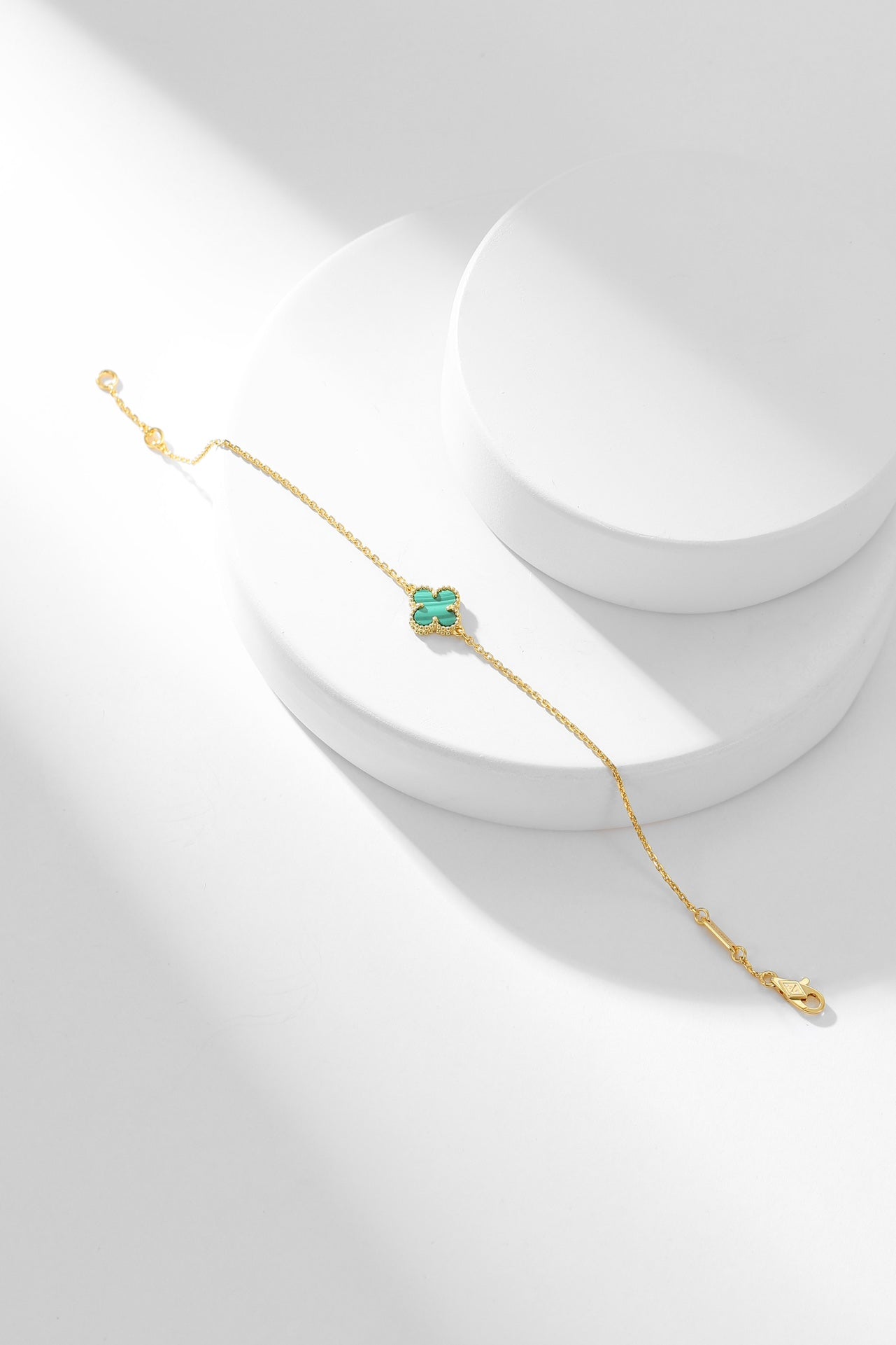 [Panda Jewelry]CLOVER BRACELET MALACHITE 1 MOTIF
