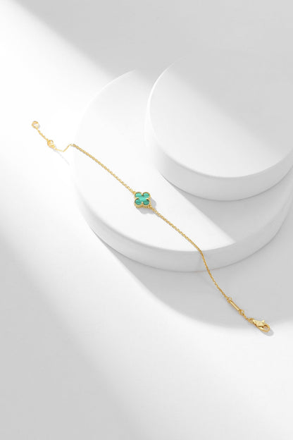 [Panda Jewelry]CLOVER BRACELET MALACHITE 1 MOTIF