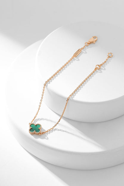 [Panda Jewelry]CLOVER BRACELET MALACHITE 1 MOTIF