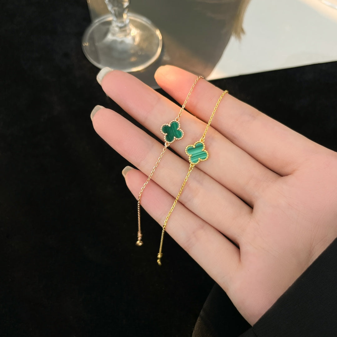 [Panda Jewelry]CLOVER BRACELET MALACHITE 1 MOTIF