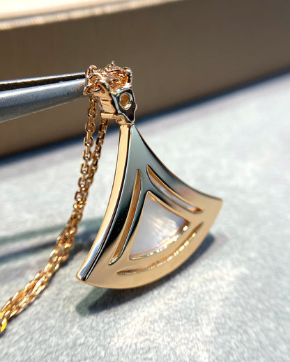 [Panda Jewelry]DREAM MOP DIAMOND PAVED PINK GOLD NECKLACE