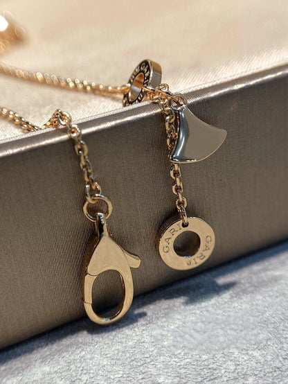 [Panda Jewelry]DREAM MOP DIAMOND PAVED PINK GOLD NECKLACE