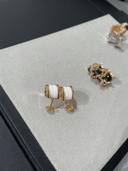 [Panda Jewelry]ZERO 1 PINK GOLD CERAMIC EARRINGS