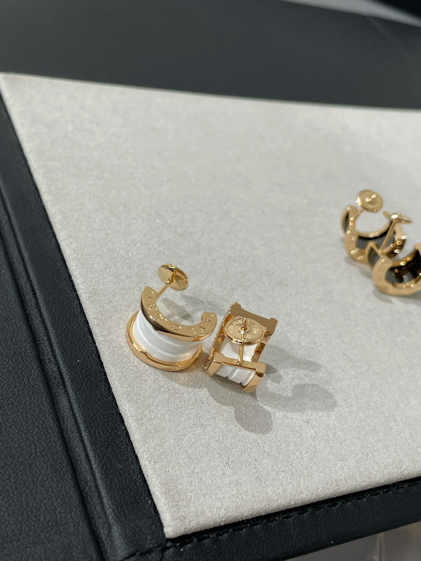 [Panda Jewelry]ZERO 1 PINK GOLD CERAMIC EARRINGS