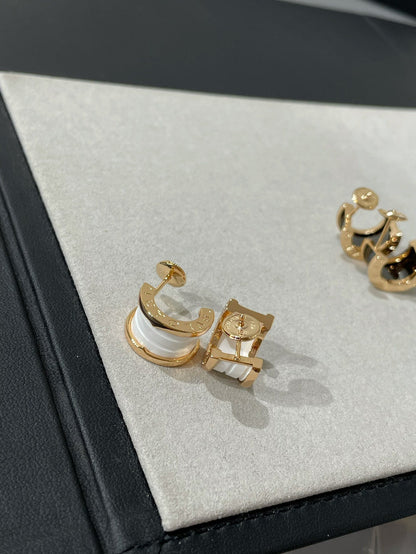[Panda Jewelry]ZERO 1 PINK GOLD CERAMIC EARRINGS
