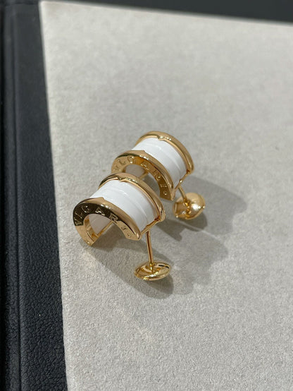[Panda Jewelry]ZERO 1 PINK GOLD CERAMIC EARRINGS