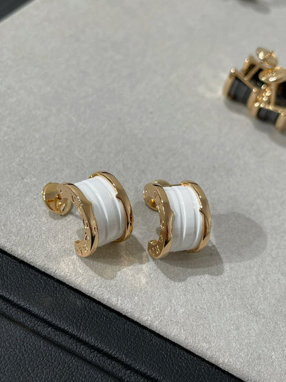 [Panda Jewelry]ZERO 1 PINK GOLD CERAMIC EARRINGS