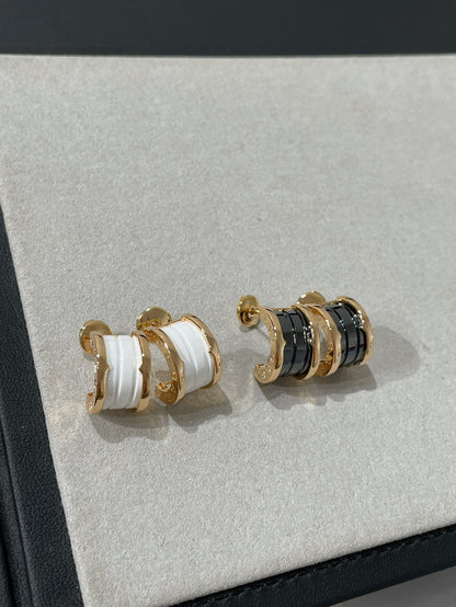 [Panda Jewelry]ZERO 1 PINK GOLD CERAMIC EARRINGS